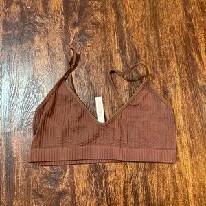 Colsie Chocolate Ribbed Bralette